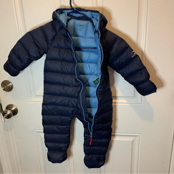 L.L. Bean Kids Infants' Ultralight 650 Down Bunting Puffer Jacket Navy $120.00 - Picture 7 of 15